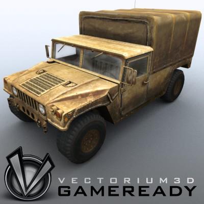 3D Model of Low poly model of HUMVEE with one 1024x1024 diffusion/opacity TGA texture - 3D Render 0